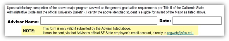 Instructional section of the supplemental degree plan forms