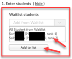 Prereq roster's waitlist filter